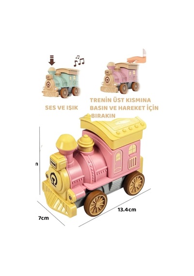 Bas Bırak Hareketli Oyuncak Tren - Sesli Işıklı Eğitici Lokomotif Çocuk Oyuncağı 2 Yaş+