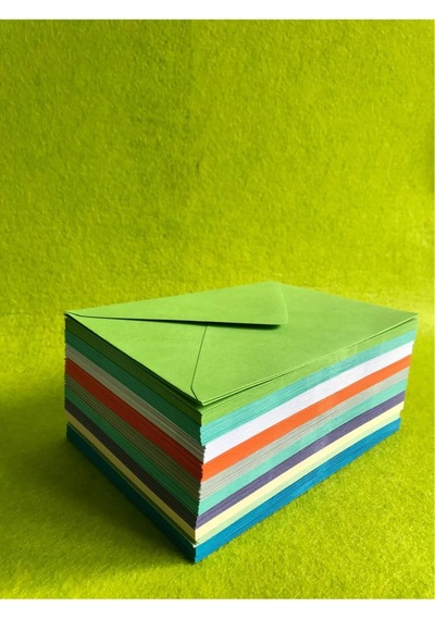 Bigibu 100 Adet Yapışkanlı Renkli Zarf 13 X 18 Cm - 120 Gr Kalın Gramaj Büyük Boy Renkli Zarflar 5485478541201