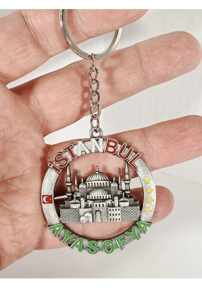 İstanbul Ayasofya Temalı Yuvarlak Anahtarlık Eskitme Gümüş Tarihi Ve Kültürel Şık Çanta & Anahtar Çok Renkli