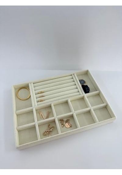 İstanbul Model Süet Kumaş Krem Renk 24/34 Cm Takı Sergileme Standı Diğer
