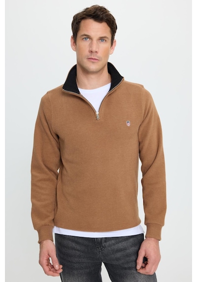 Tudors Erkek Slim Fit Dar Kesim Pamuklu Selanik Kumaş Dik Yaka Kiremit Sweatshirt-41889 Kiremit Tudors Erkek Slim Fit Dar Kesim Pamuklu Selanik Kumaş Dik Yaka Kiremit Sweatshirt-41889 Kiremit