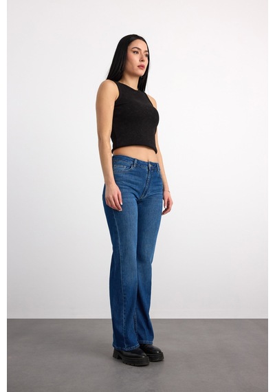 24326-73603 Kadın Boot Cut Mıd Denim Waıst 24326-73603 Koyu Mavi