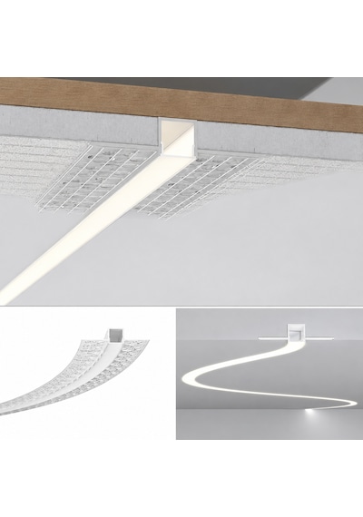 Dl158f Esnek Sıva Altı Trimless Led Profil 1 Metre 15x12 Mm Alüminyum Delikli Kanatlı Alçıpan Gömme Led Kanal 70133100
