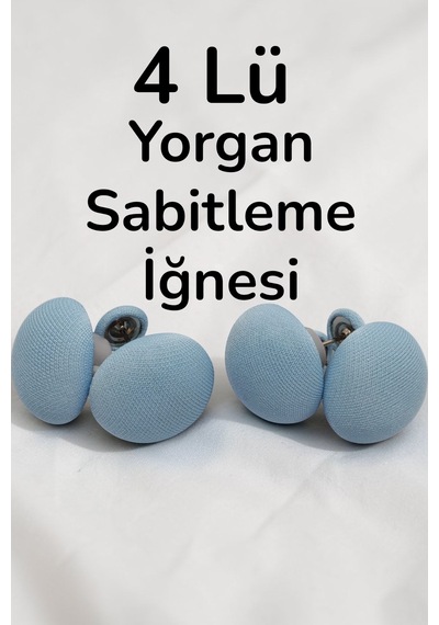4 Lü Mantar Şeklinde Yorgan Çarşaf Sabitleme Iğnesi Kumaş Açık Mavi