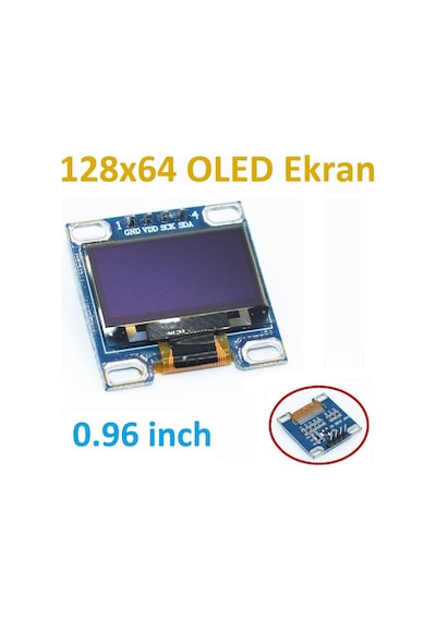 128X64 Oled Ekran Lcd 0.96 I2C Arduino Raspberry Pı Beyaz N11.592