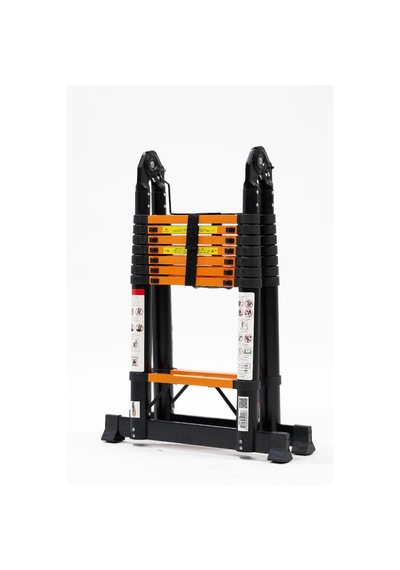 Cardilife 2.5 + 2.5 Metre Teleskopik Çelik Merdiven 8+8 Basamaklı