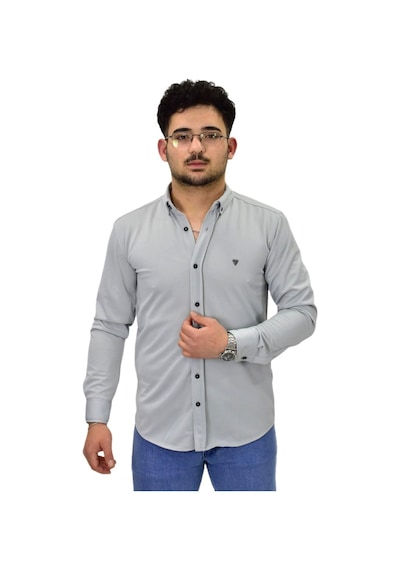 Erkek Spor Silim Fit Uzun Kol Gömlek Bgl-st04484 Gri Erkek Spor Silim Fit Uzun Kol Gömlek Bgl-st04484 Gri