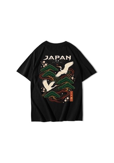 Brz Collectıon Brz Collection Unisex Oversize Japan T-shirt Siyah