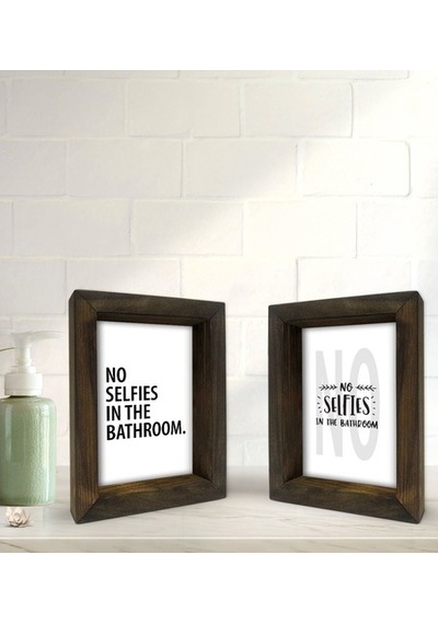Bk Gift Banyo Dekoratif 2'Li Doğal Masif Ahşap Çerçeve 15X20Cm-2