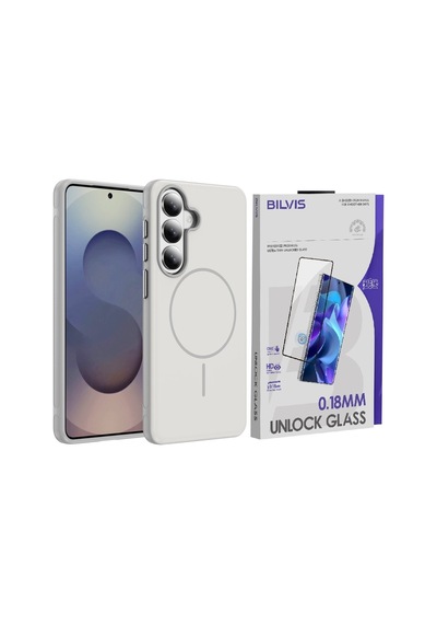 Vendas Galaxy S26 Uyumlu Joko Neksa M-safe Kapak + Bilvis Cam Ekran Koruyucu Beyaz