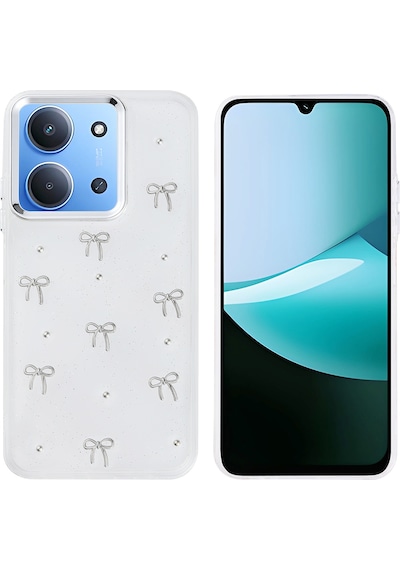 Redmi 15c Kılıf Airbag Tasarımlı Simli Şeffaf Zore Kutup Kapak - Fiyonk Fiyonk