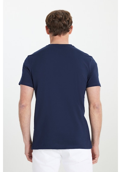 Ac&Co / Altınyıldız Classics Slim Fit Dar Kesim V Yaka Pamuklu Erkek Tişört Lacivert