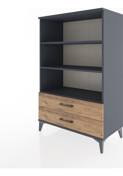 Hyperion Dolap 3 Raflı 2 Çekmeceli 88x44x134 Antrasit-çam Antrasit Hyperion Dolap 3 Raflı 2 Çekmeceli 88x44x134 Antrasit-çam Antrasit
