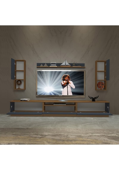 Decoraktiv Trendstyle 270das Mdf Tv Ünitesi Tv Sehpası Ceviz - Antrasit