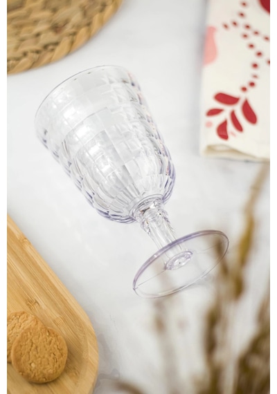 Allegra Şeffaf Kadeh Bardak - 450 Ml Tekli Akrilik Malzeme - Cam Değildir Kırılmaya Dayanıklı