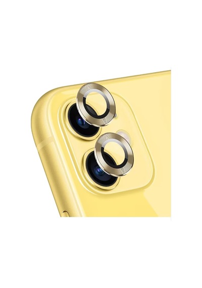 Apple Uyumlu iPhone 12 Mini 11 Alüminyum Seri Kamera Lens Koruyucu Gold