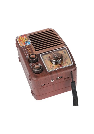 Mini Nostaljik Radyo Bluetooth Speaker Şarjlı Sd Kart Usb Girişli Mp3 Çalar Kablosuz Hoparlör