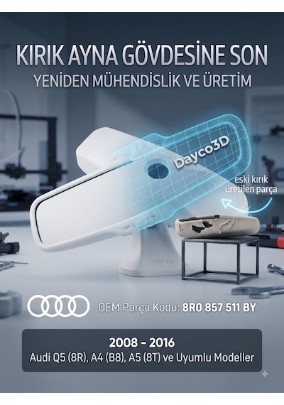 Audi A4 Q5 A5 Uyumlu Otomatik Kararan İç Dikiz Aynası Plastik Gövde 8r0857511by Muadili 0