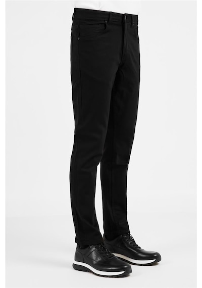 İmza Siyah Pamuklu 5 Cep Düz Paça Slim Fit Casual Denim Pantolon 1023255159 Siyah