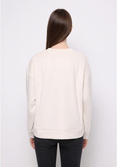 Colin's Colins Regular Fit Yuvarlak Yaka Sloganlı Kadın Ekru Sweatshirt Cl1076579 Q1.v2 Ecr Ekru