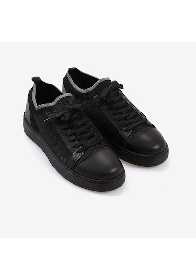 Kemal Tanca Erkek Spor & Sneaker Ayakkabı Trk1 Siyah Triko