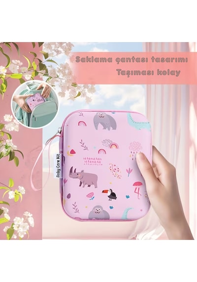 20 Parça Erkek Bebek Bakım Seti Yeni Doğan Bakım Kiti Tırnak Saç Bakımı Açık Pembe
