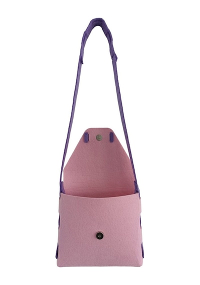 Next Craft Kız Çocuk Omuz Çantası Keçe Dikişsiz Etkinlik Günlük Çanta Pembe