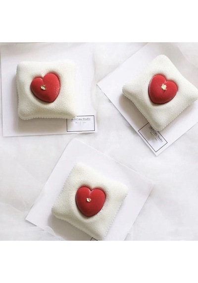 Silikon 3d Kalp Kalıbı Kek Çikolata Muffin Sabun Mum Epoksi Reçine Kalıbı Beyaz