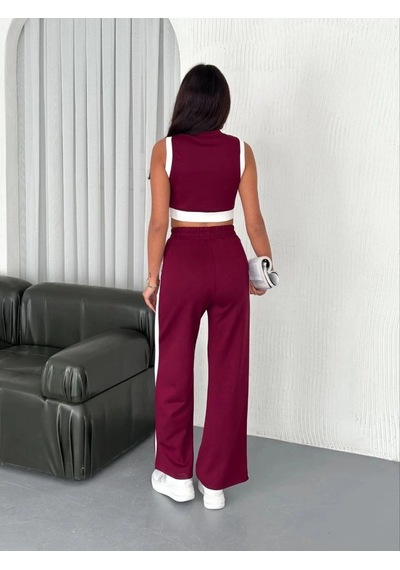 Freedom Store Kadın Osy Modal Yumuşak Dokulu Kumaş Tam Fermuarlı Crop Pantolon İkili Takım - Bordo Freedom Store Kadın Osy Modal Yumuşak Dokulu Kumaş Tam Fermuarlı Crop Pantolon İkili Takım - Bordo