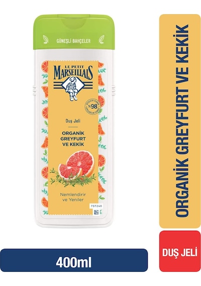 Le Petit Marseillais Güneşli Bahçeler Organik Greyfurt ve Kekik Duş Jeli 400 ML
