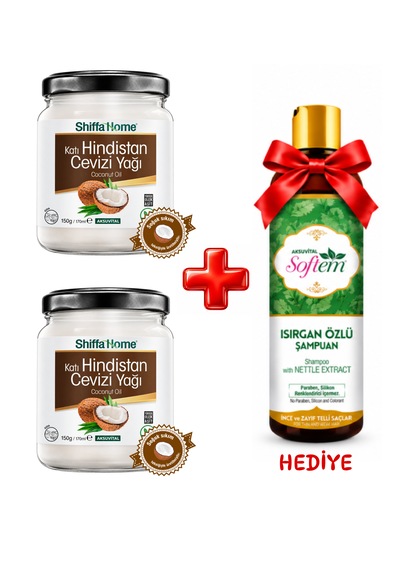 2 Adet Hindistan Cevizi Yağı 170ml Isırgan Özlü Şampuan 400ml Hediye 700 ML