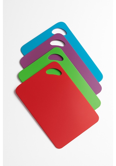 Tallin - 4'lü Renkli Plastik Kesme Tahtası Seti 29x19 Cm Hijyenik Ve Pratik Kullanım Çok Renkli