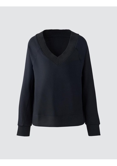 Jimmy Key Jimmy Key Siyah Uzun Kollu V Yaka Örme Modal Sweatshirt 5ww235785900