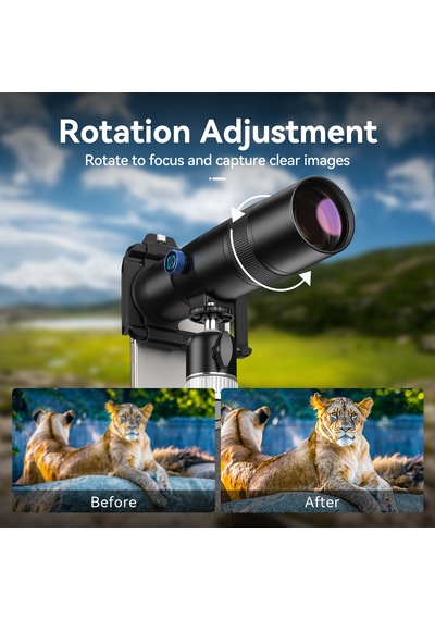 Apexel Telecular 30x Telefoto Lens Siyah Tanımlandığı Gibi