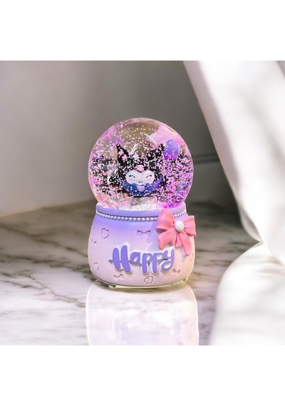 Sanrio Kuromi Büyük Boy Püskürtmeli Müzikli Işıklı Kar Küresi