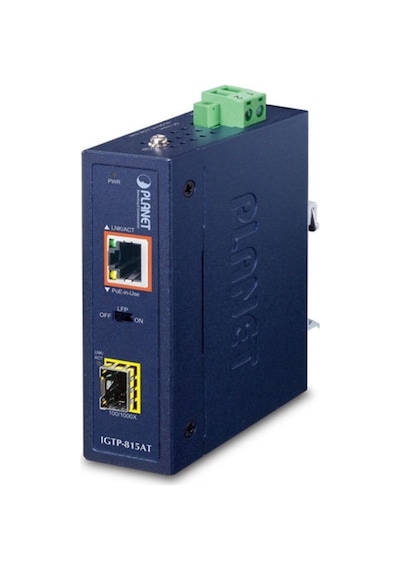 Industrial Compact 100/1000base-x To 10/100/1000base-t 802.3at Poe Media Converter Tdrtr