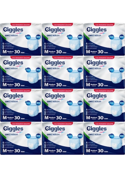 Giggles Hasta Bezi Yetişkin Emici Külot M-orta 360 Adet 12pk 30 Orta