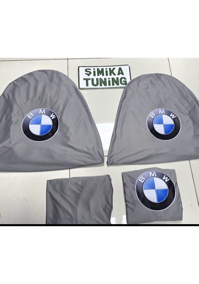 Bmw Gri Oto Servis Kılıfı Ön Arka Kılıf 4 Parça Arka 2 Parca Logolu Esnek Likralı 1.kalite Yıkanabi 1 Takım