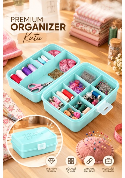 Porsima 1192-1 Premium 12 Bölmeli Çok Amaçlı Organizer Saklama Ka Yeşil