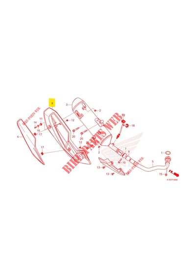 Honda Forza 250 21-23 Egzoz Koruması 18380-k1b-t00
