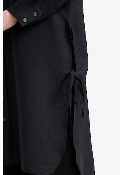 DeFacto Regular Fit Basic Düz Yanları Bağcıklı Uzun Kollu Tesettür Gömlek Tunik F2182AX25SMBK81