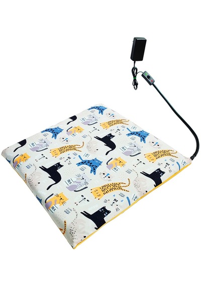 Kedi Minderi Isıtmalı Model 45x45cm 12v Adaptörlü Su Geçirmez Kdtes86