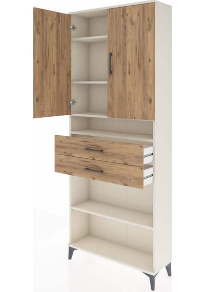 Arges Dolap 5 Raflı 2 Çekmeceli 2 Kapaklı 88x30x221 Aytaşı-çam Aytası
