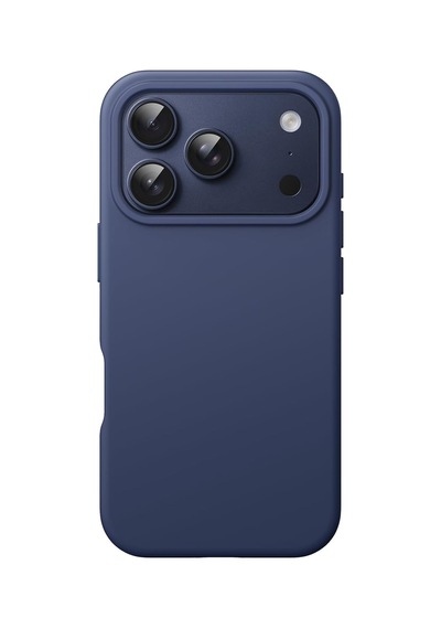 İphone 17 Pro Max İle Uyumlu Lansman Kılıf İnce Sıvı Silikon 3 Katmanlı Tam Kaplamalı Yumuşak Jel Kauçuk Telefon Kılıfı Lacivert