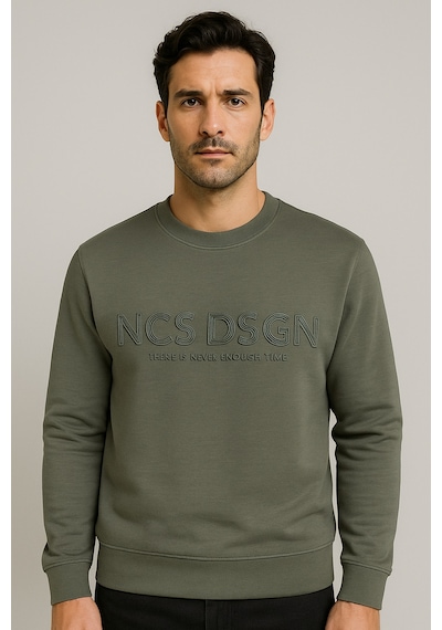 Erkek Sweatshirt Bisiklet Yaka Haki 1664 Haki