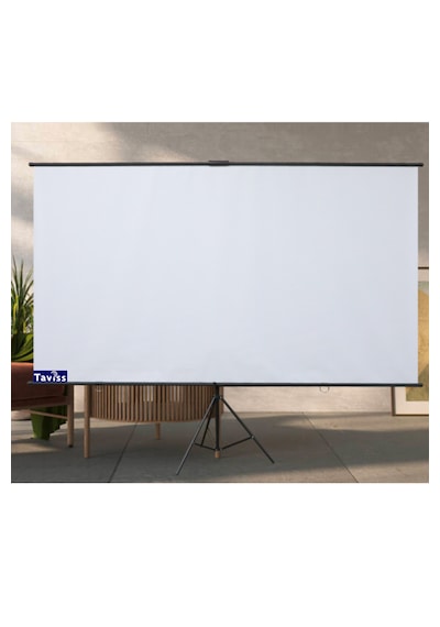 221x124 Cm Mat Beyaz-siyah Tripod Ayaklı Taşınabilir Ve Duvar Kul