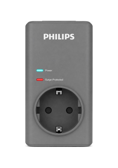 Philips Chp7010g/10 1140 Joule Tekli Akım Korumalı Priz, Gri
