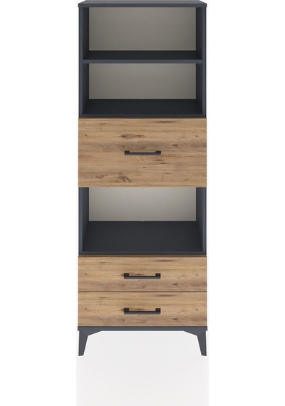 Arges Dolap 3 Raflı 3 Çekmeceli 60x30x163 Antrasit-çam Antrasit Arges Dolap 3 Raflı 3 Çekmeceli 60x30x163 Antrasit-çam Antrasit