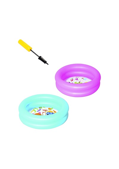 Pompası ile Bestway 51061, Desenli Zeminli Şişme Çocuk Havuz SET Pembe