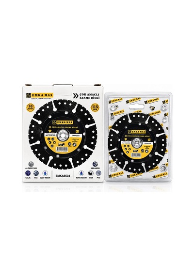 10 Adet Çok Amaçlı Kesme Disk Seramik - Çelik - Pvc - Inox - Alüminyum - Taş 115mmx22.2 5468